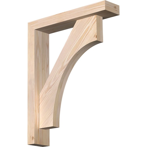 Ekena Millwork Westlake Block Smooth Bracket w/ Offset Brace, Douglas Fir, 3 1/2"W x 16"D x 20"H BKT0402X16X20WTL05SDF - main